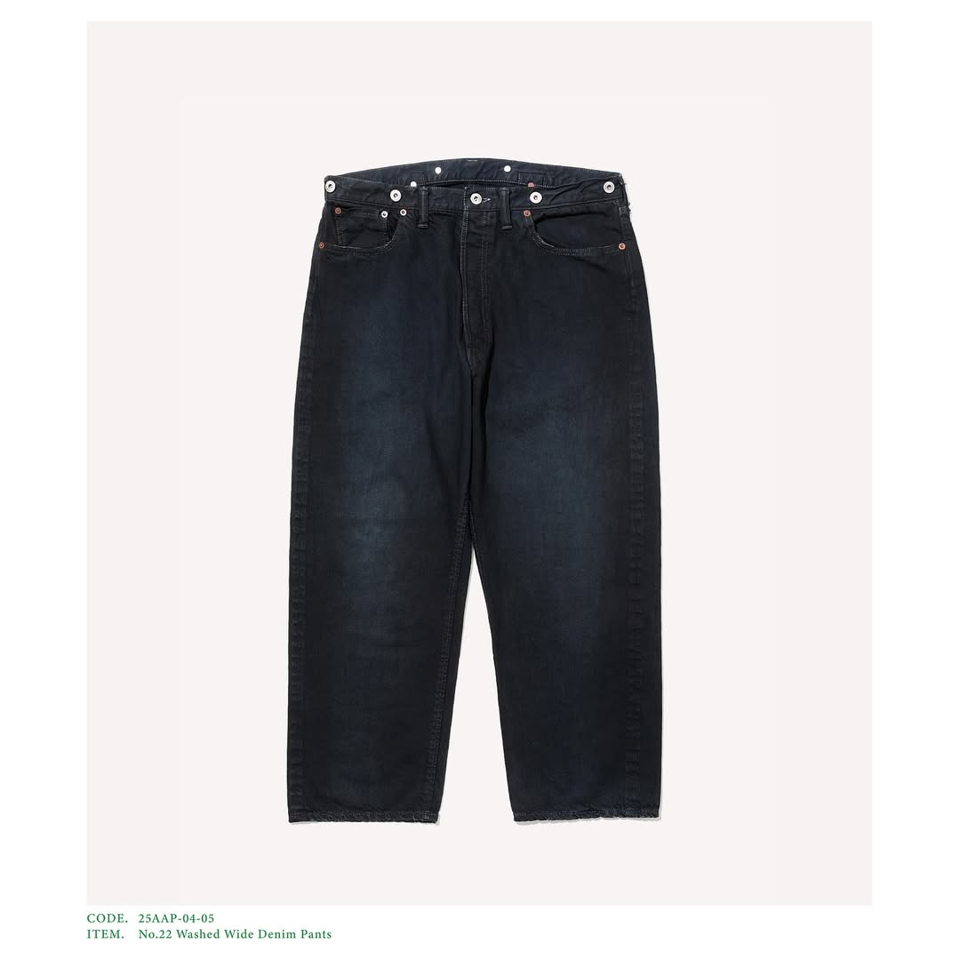 A.PRESSE 25AW No.22 Washed Wide Denim Pants